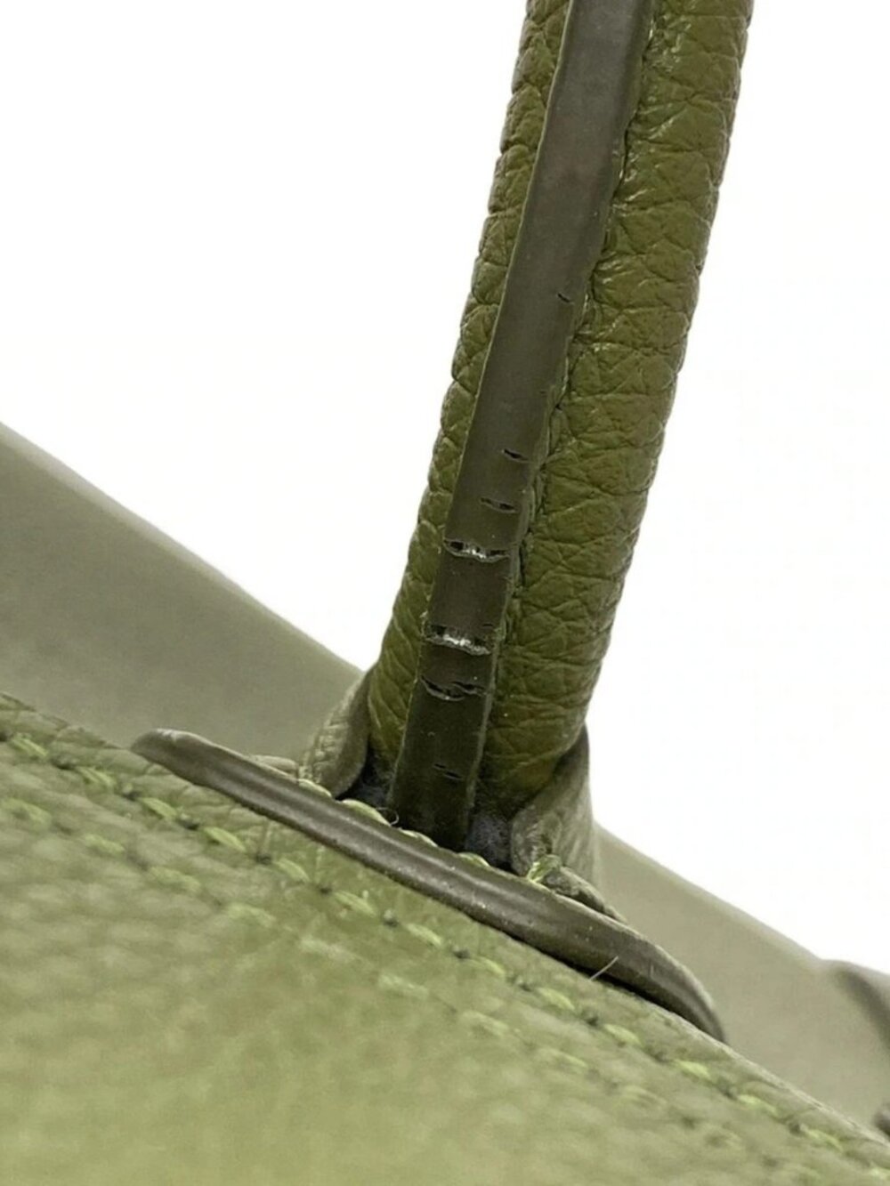 CELINE Luggage Nano Shopper Green Leather Handbag - Picture 12 of 15